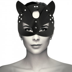 Masque Cuir Végétalien avec Oreilles de Chat