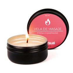 Bougie de Massage Fraise et Champagne 30 ml