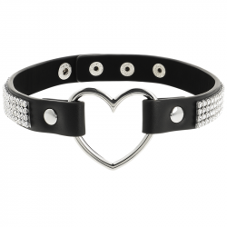 Choker Cuir Végétalien Coeur