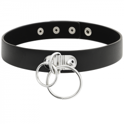 Choker Cuir Vegan Double Anneau