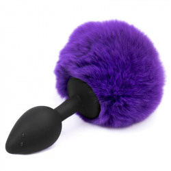 Plug Noir avec Pompom Violet S