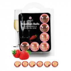 Set 6 Brazilian Balls Fraises avec Cava