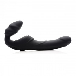 Harnais Double Vibration Silicone Slim Rider Noir