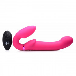 Harnais Gonflable Double avec Télécommande et Pulsion Clitoridienne USB Rose