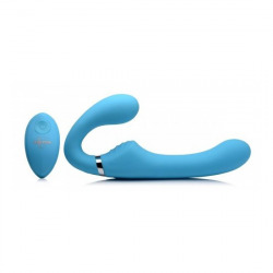 Harnais Double Silicone USB avec Télécommande Bleu