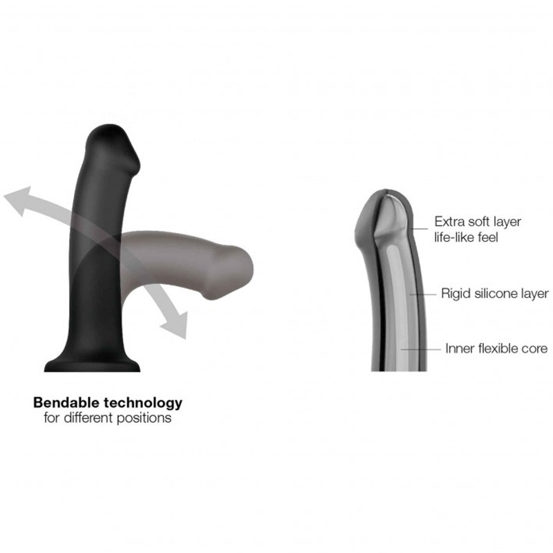 Dildo con Ventosa Dual Density Marrón XL