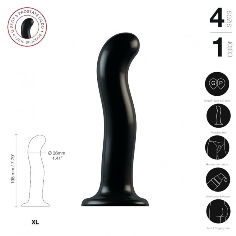 Dildo Estimulador Punto P/G Negro XL