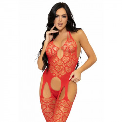 Leg Avenue Bodystocking Type de Porte-jarretelles Rouge