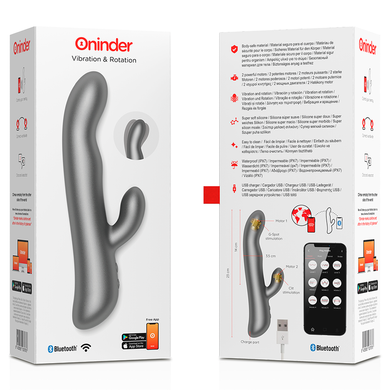 Oninder Vibración y Rotación con App Negro