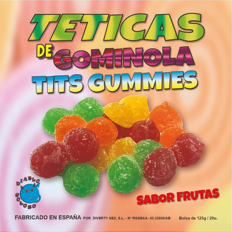 Caja de Gominola de Tetas 6 Sabores Frutas