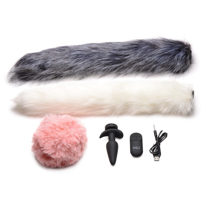 Plug Vibrador y 3 Colas Diferentes