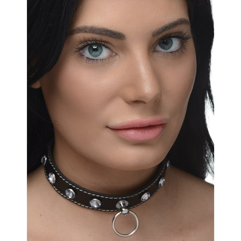 Collar Choker Piedras Claras con Anilla