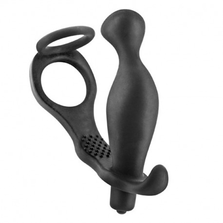 Anillo Pene con Plug Vibrador AP070