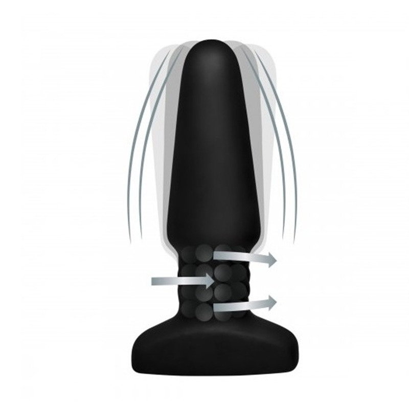 Plug Vibrador con Bolas Giratorias y Mando