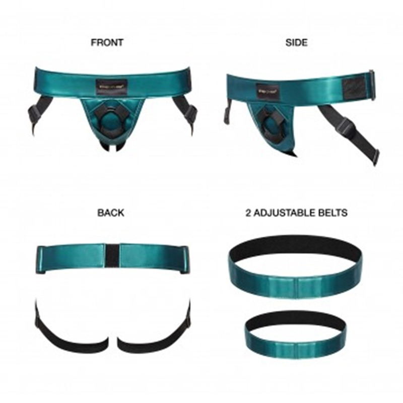 Leatherette Harness Curious Verde Metalico
