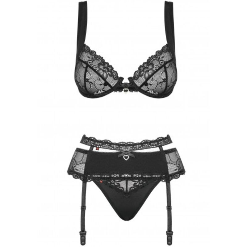 Heartine Set Tres Piezas Negro