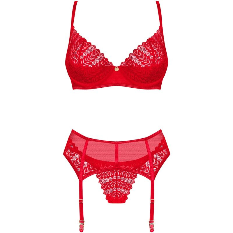 Ingridia Set Dos Piezas Crotchless Rojo
