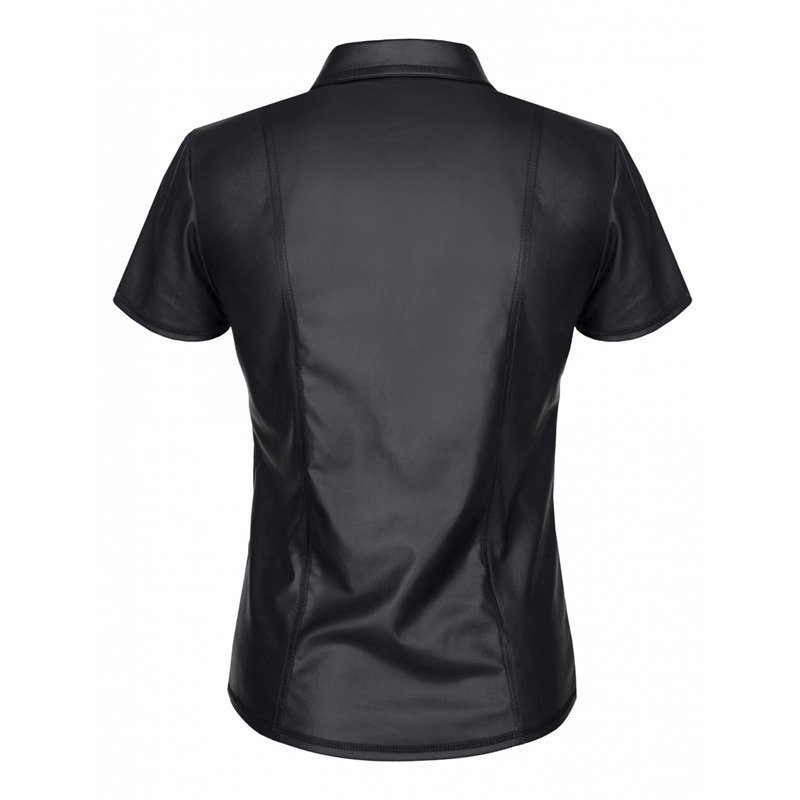 Remo Camisa Cremallera Wetlook Negra