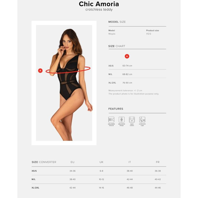 Chic Amoria Crotchless Teddy