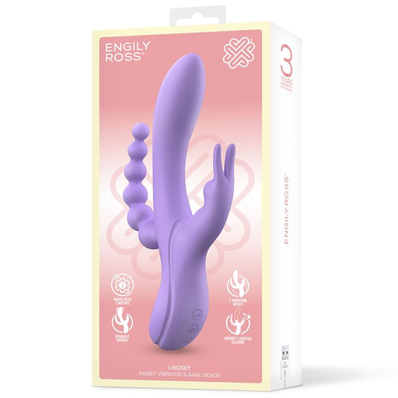 Lindsay Vibrador con Cadena Anal Unibody 2 Motores