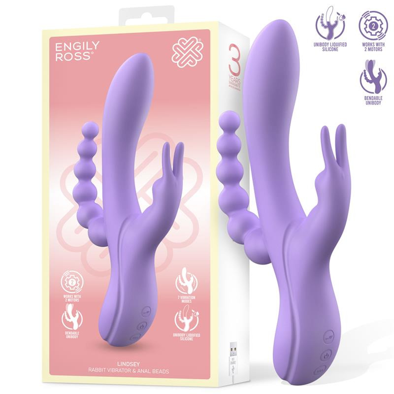 Lindsay Vibrador con Cadena Anal Unibody 2 Motores