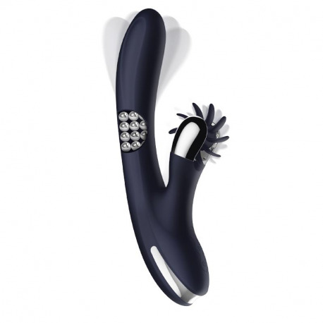 Royalspace Vibrador con Lenguas Estimuladoras y Bolas Internas 360º Azul