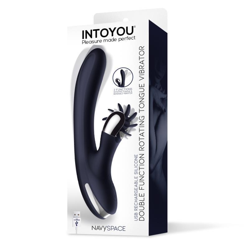 Navyspace Vibrador con Lenguas Rotadoras Azul