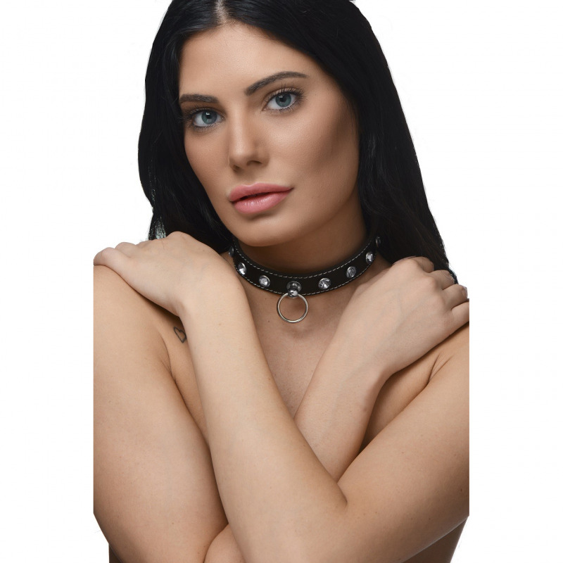 Collar Choker Piedras Claras con Anilla