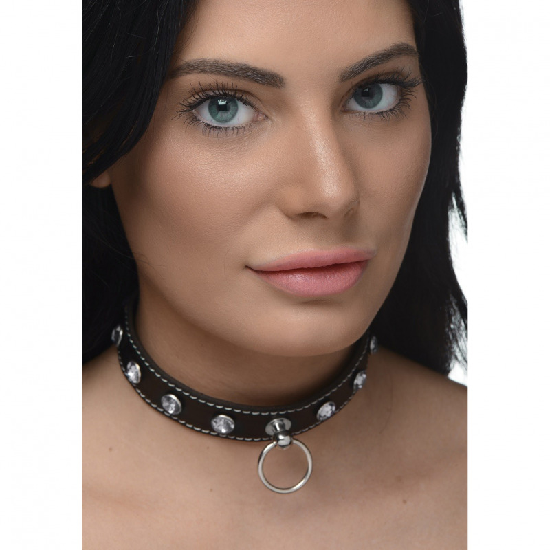 Collar Choker Piedras Claras con Anilla
