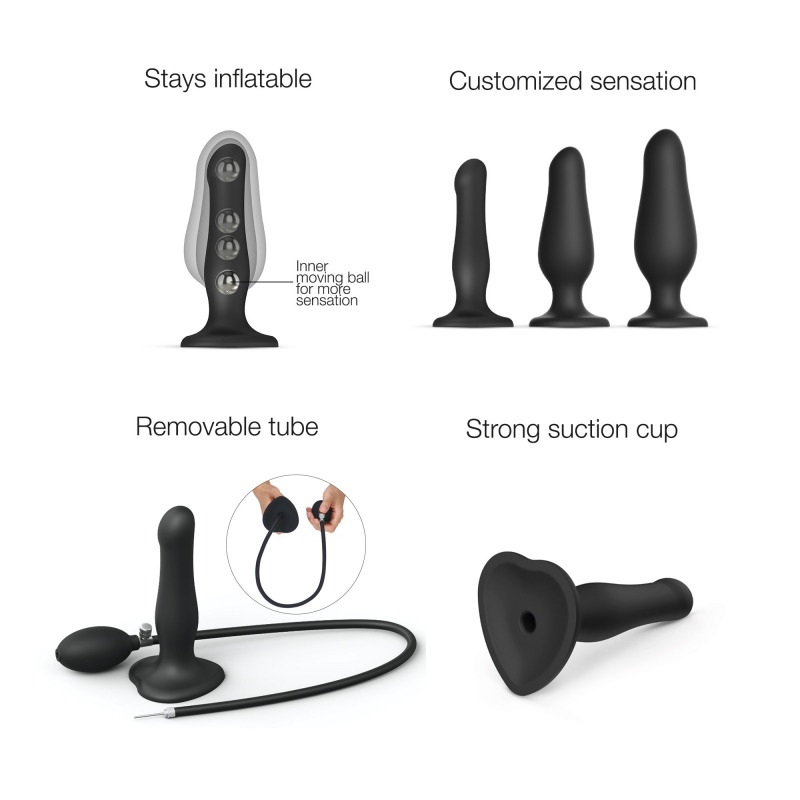 Dildo Plug Inflable Negro