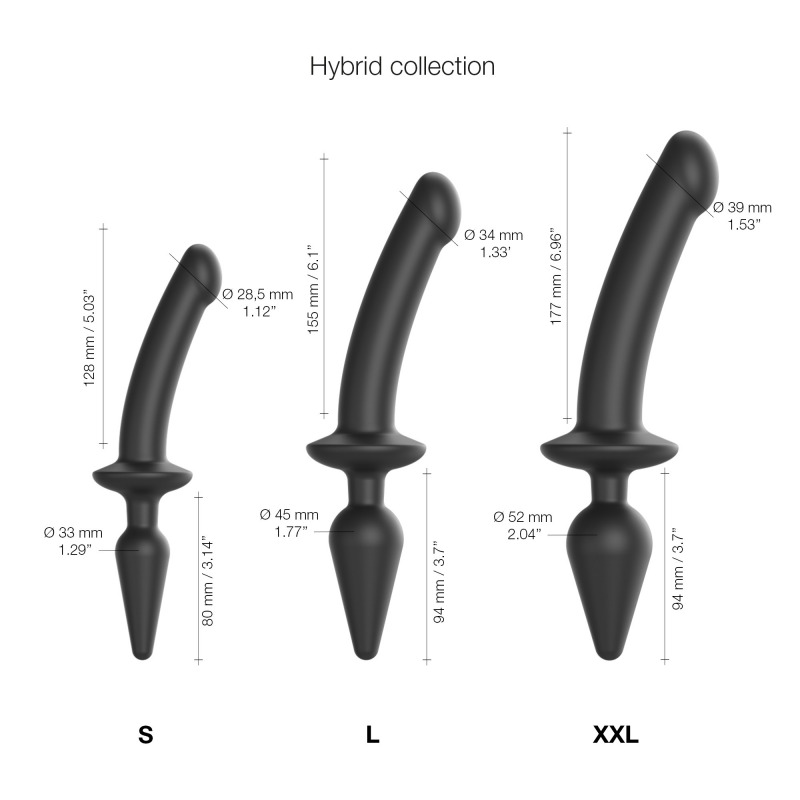Dildo Switch Plug Semi Realistic Negro L
