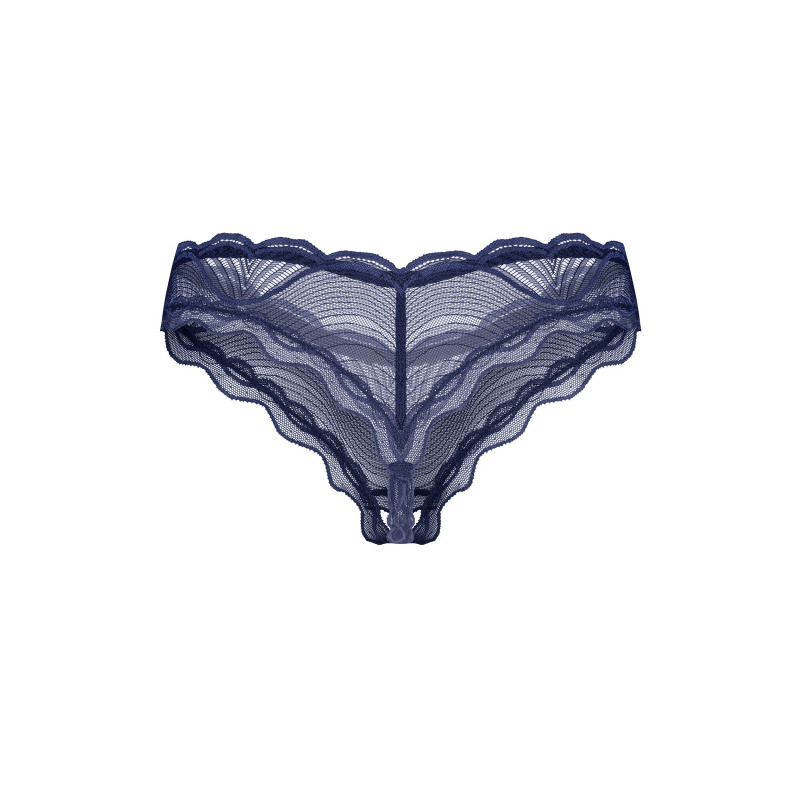 Nightly Blue Crotchless Tanga