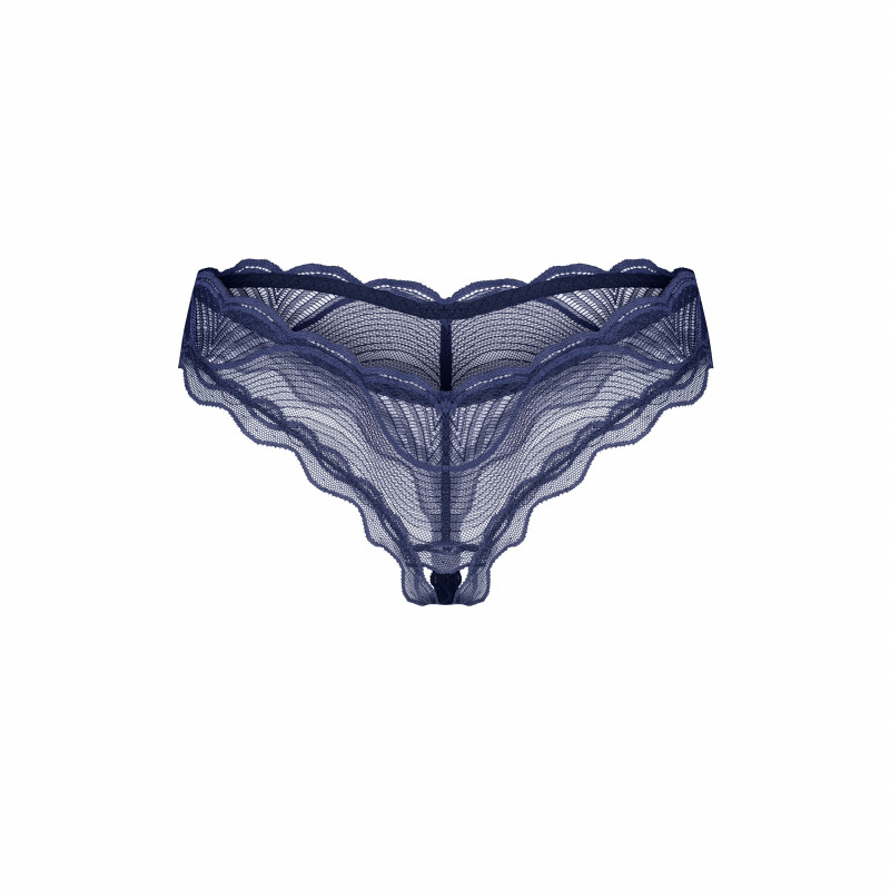 Nightly Blue Crotchless Tanga