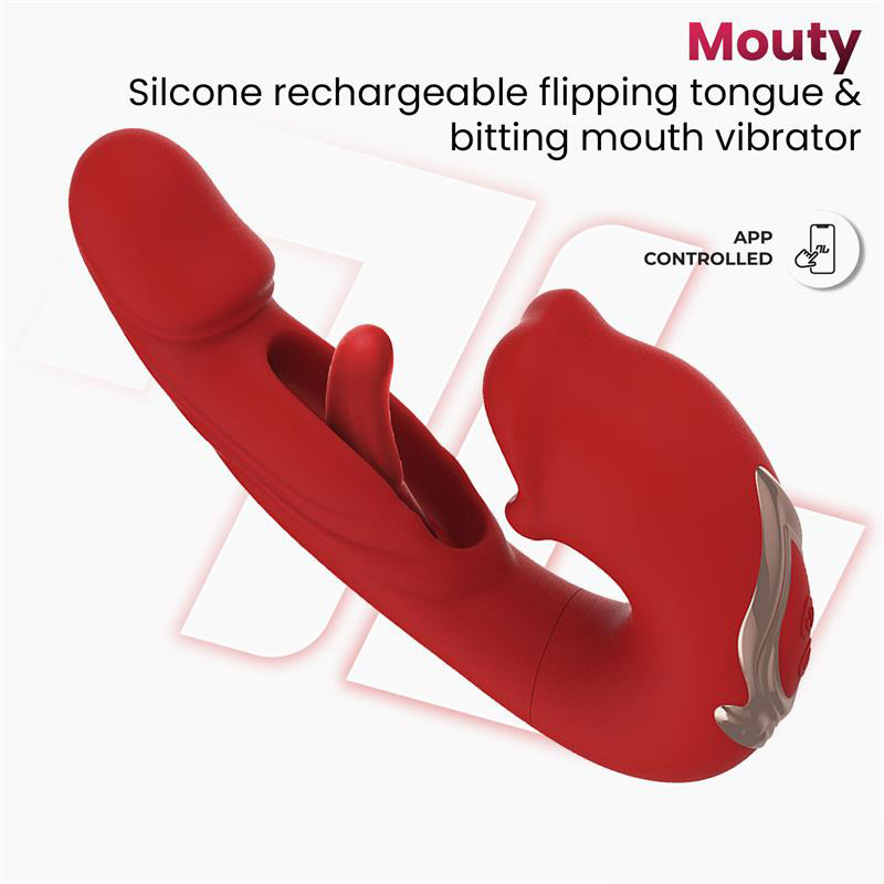 Mouty Vibrador con Mordisqueo y Flipping con App