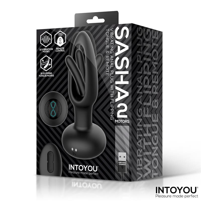 Sasha Plug con Vibración, Lengua Flipping y Control Remoto 
