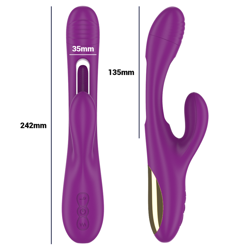 Apolo Vibrador con Lengua Oscilante Morado
