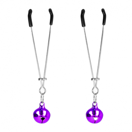 Pinzas para Pezones Fina con Cascabel Violeta 7 cm