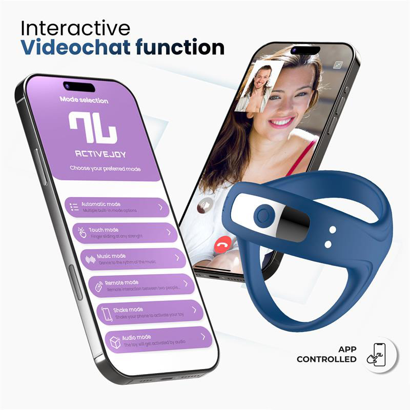 Rank Anillo Vibrador con App Azul
