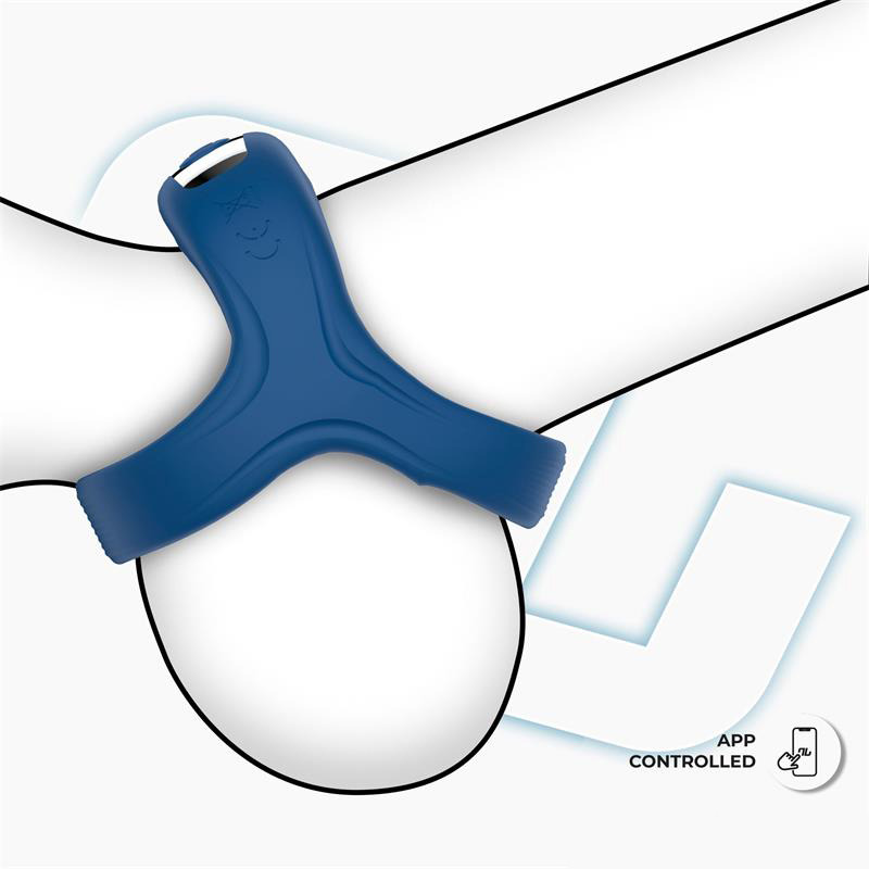 Rank Anillo Vibrador con App Azul