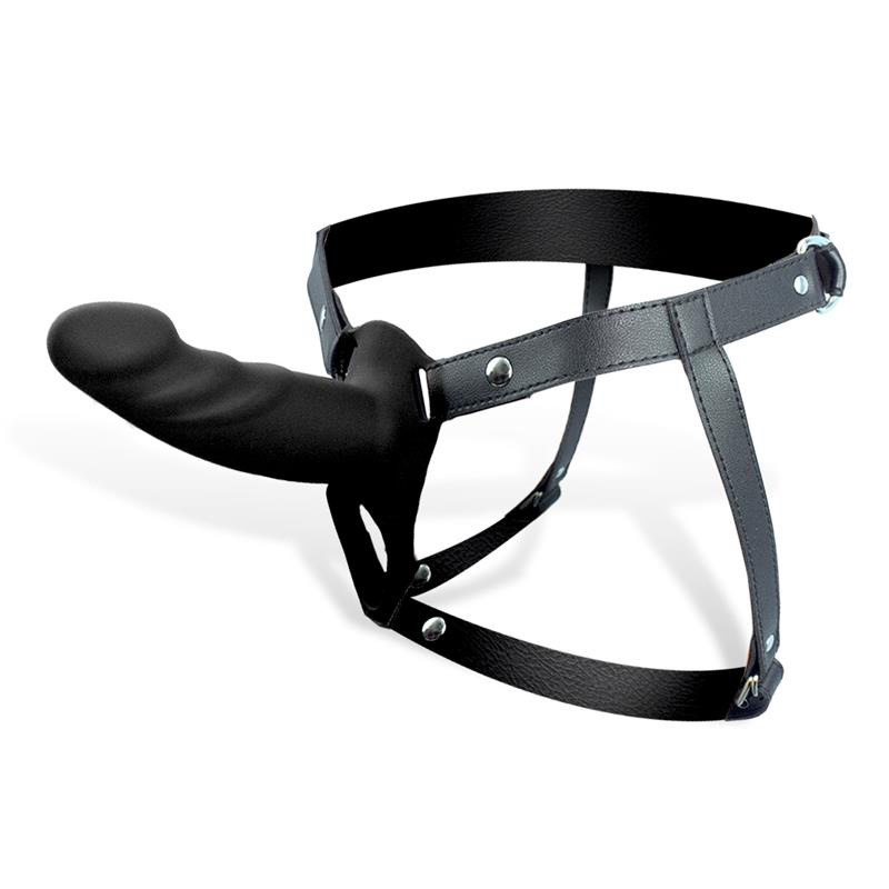 Arnés Strap-on con Dildo Hueco Talla S Negro