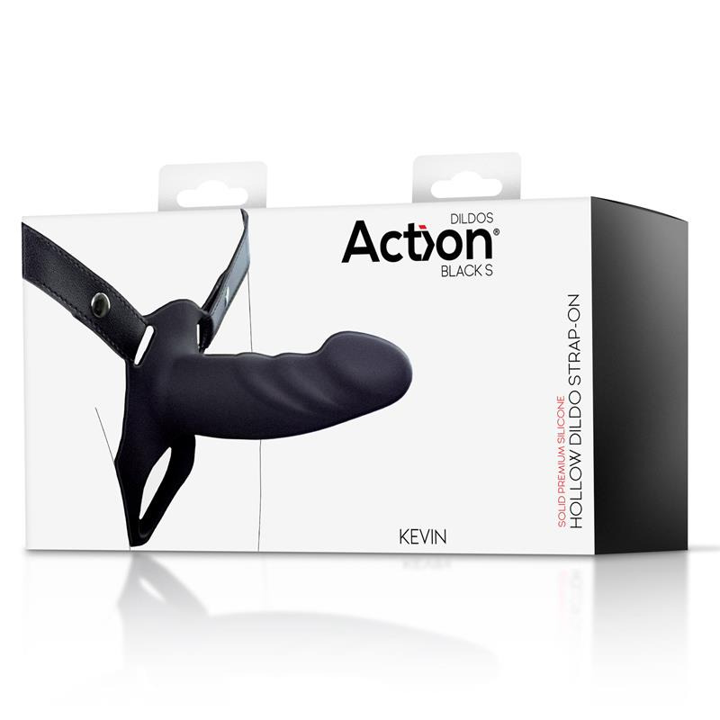 Arnés Strap-on con Dildo Hueco Talla S Negro