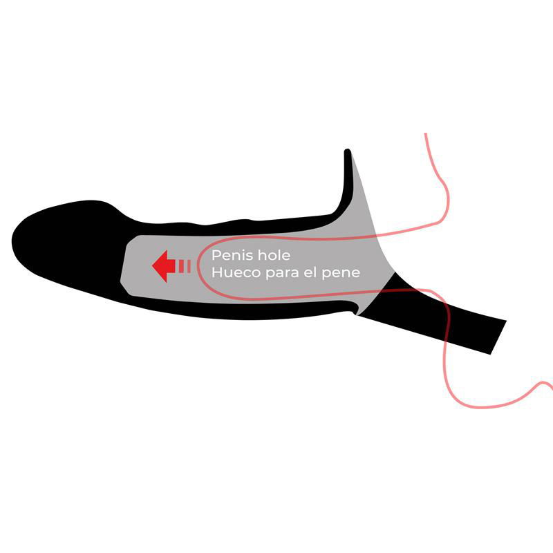 Arnés Strap-on con Dildo Hueco Talla L Negro