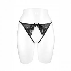 String Noir Ouvert Sandra Taille Unique