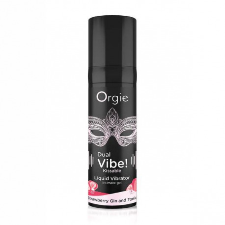 Vibrador Líquido Besable Dual Vibe Gin Tonic Fresa 15 ml
