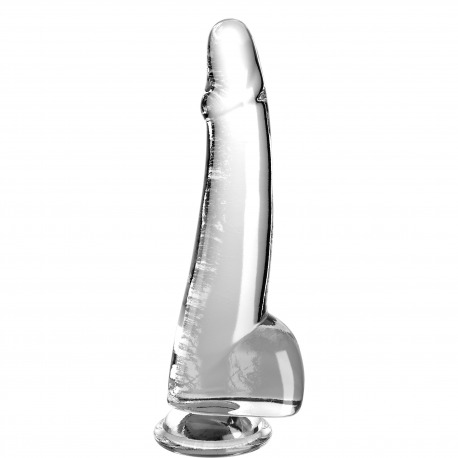 Clear Dildo Con Testículos 19 cm Transparente