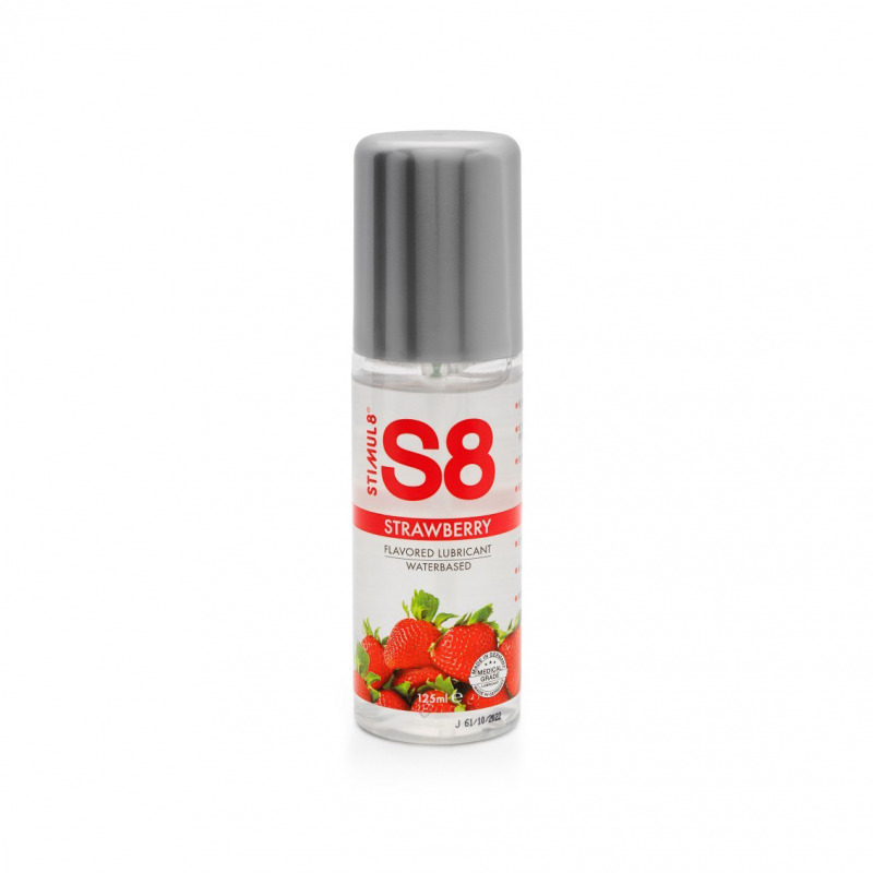 S8 Lubricante Base Agua Fresa 125 ml