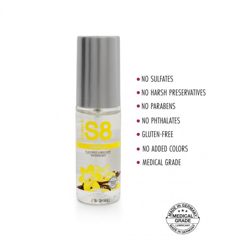 S8 Lubricante Base Agua Vainilla
