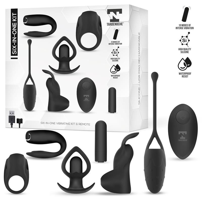 Six-In-One Kit de Bala Vibradora y 5 Accesorios