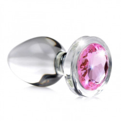 Plug Cristal con Piedra Rosa S