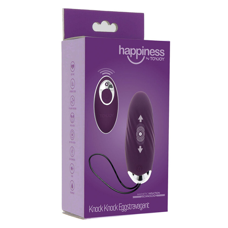 Knock Knock Eggstavagant Vibrador con Control Remoto Morado